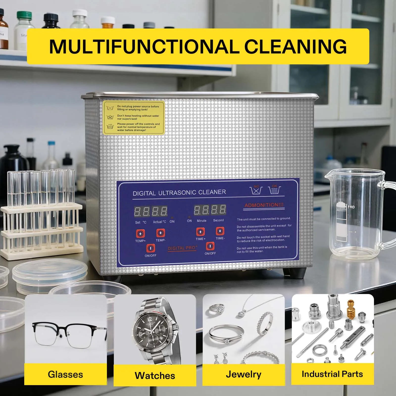 Industrial Ultrasonic Cleaner 30L Heater - جهاز تنظيف الأجزاء بالموجات فوق الصوتية