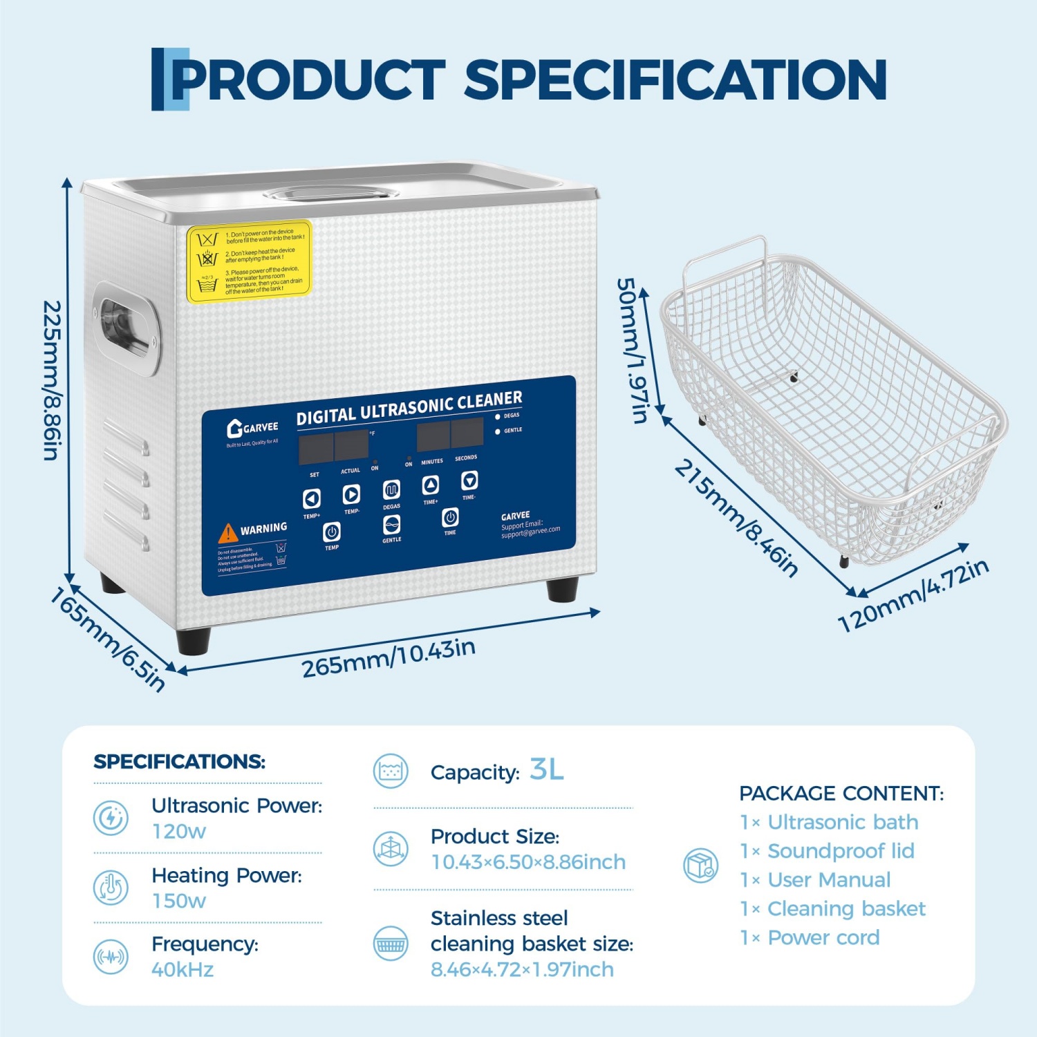 جهاز تنظيف بالموجات فوق الصوتي - مراجعة Stainless Steel Ultrasonic Cleaner 22L Basket وسعره
